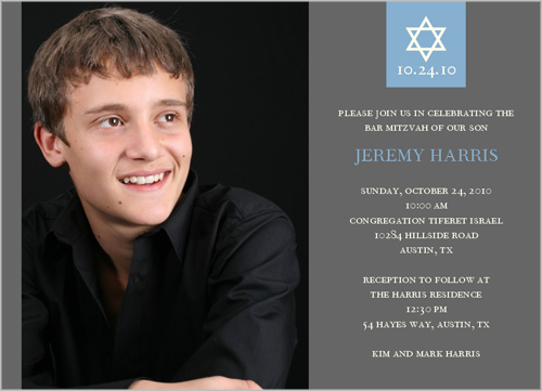 Bar Mitzvah Grey Bar Mitzvah Invitation