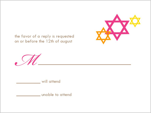 Bat Mitzvah Response Card | Religious Cards