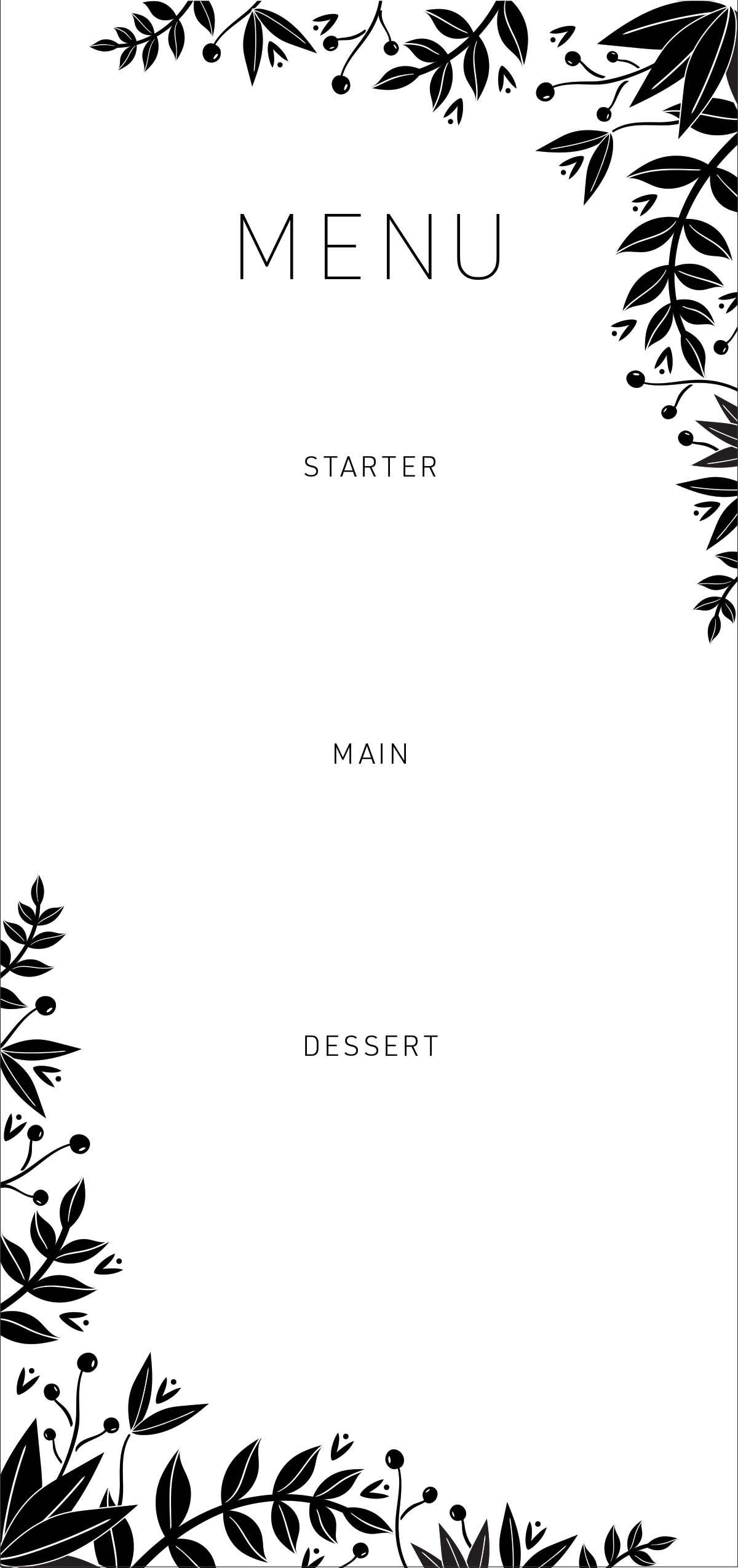 Free Printable Dinner Party Menu Template