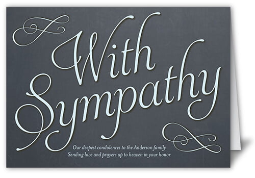 heartfelt sympathy card with custom message