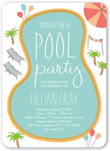 pool party invitation for kids