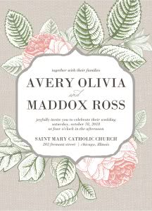A floral wedding invitation