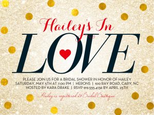 dotted with love bridal shower invitation