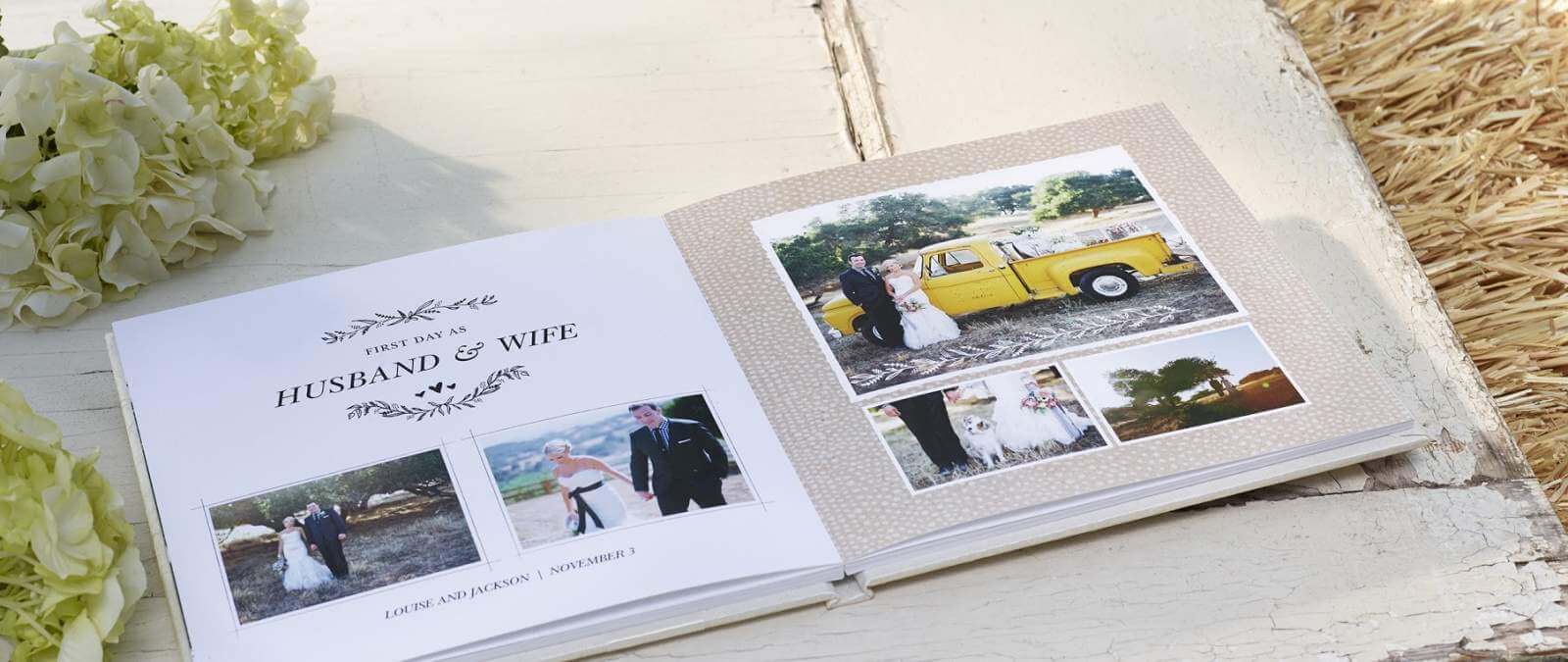 stylized wedding photo book