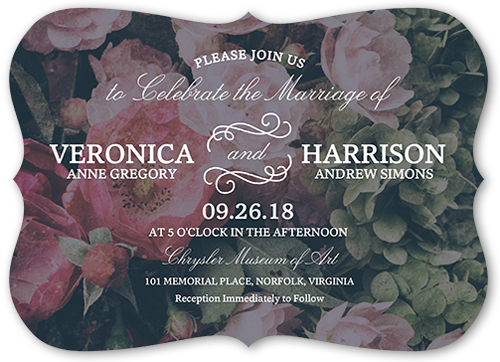 wedding invitation with a custom photo from an image library