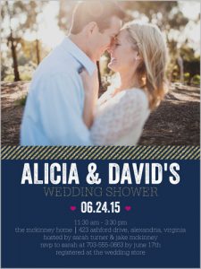 bridal shower invitation with photo of couple