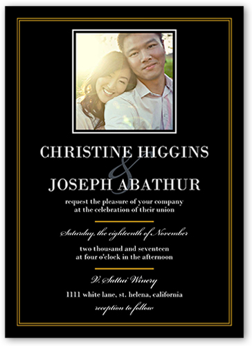 wedding invitation template with a custom photo frame