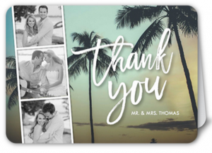 filmstrip thank you card with palm trees