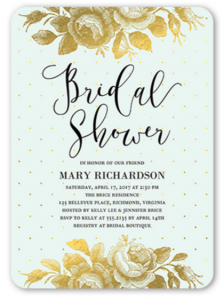 A vintage-inspired bridal shower invitation.