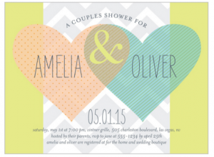 a contemporary bridal invitation for a couple’s party