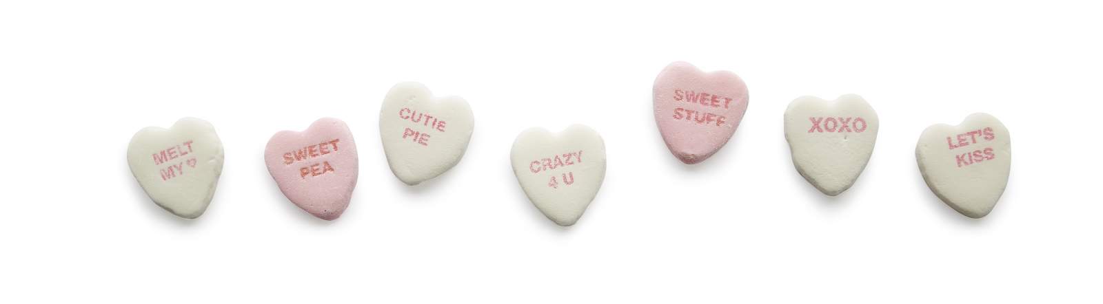 pink and white valentines day heart shaped candy