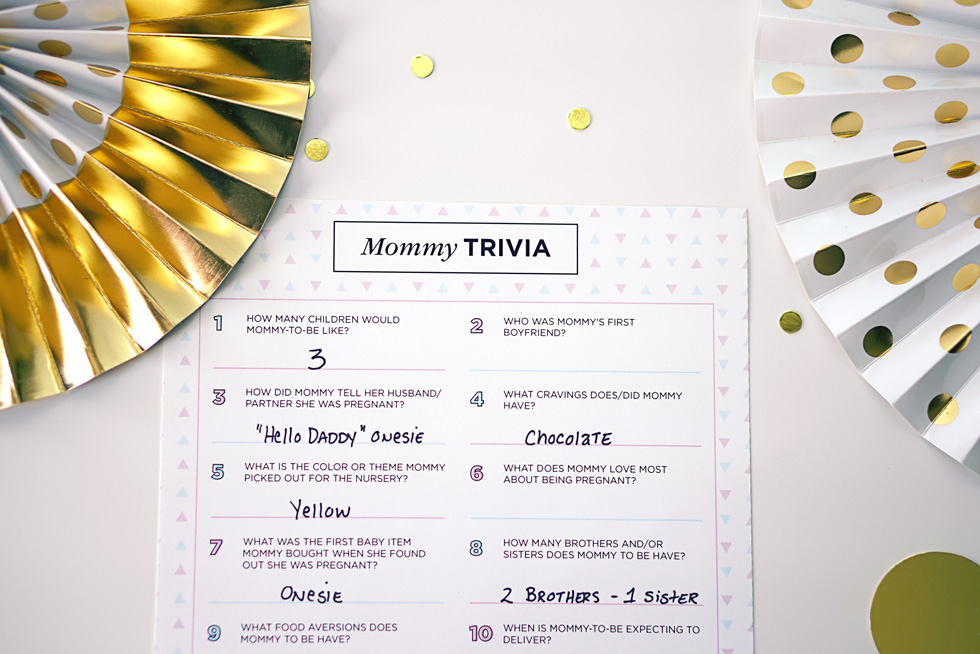 Baby Shower Games Mommy Trivia