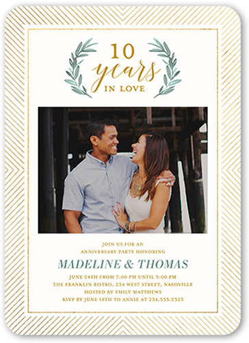 10 Year Wedding Anniversary Invitation With Frame