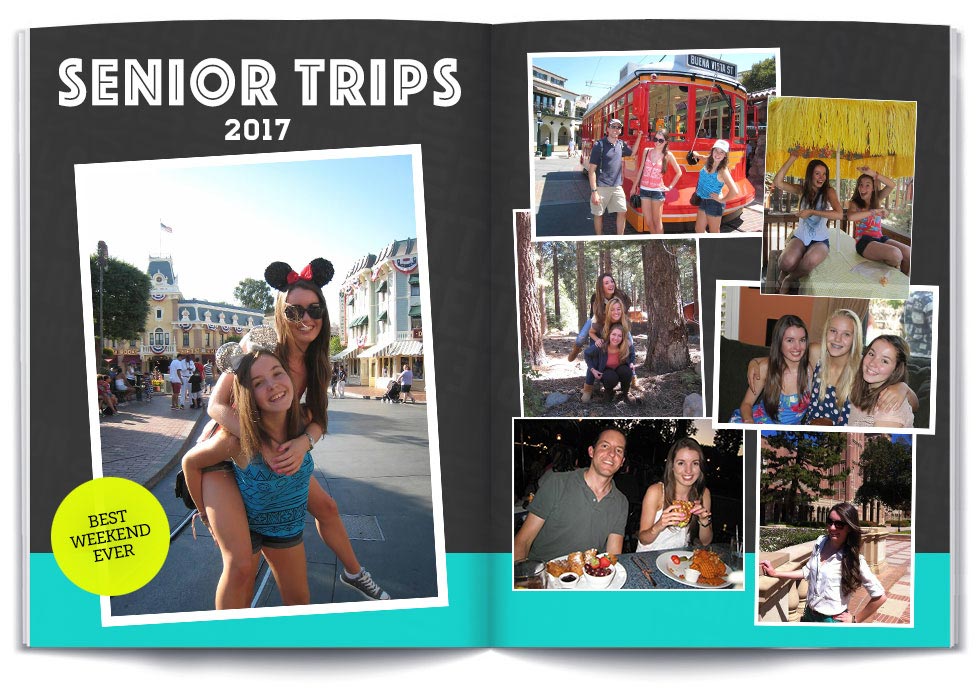 travel yearbook spread