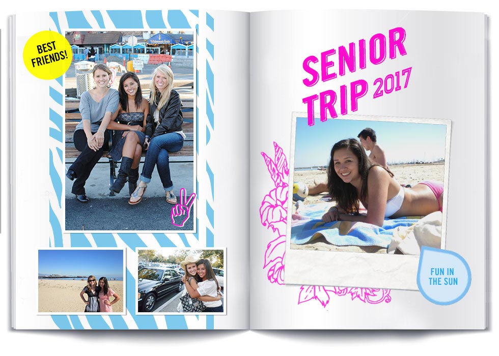 travel yearbook spread