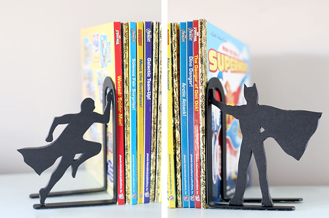 DIY superhero bookend gift for Dad on Father's Day