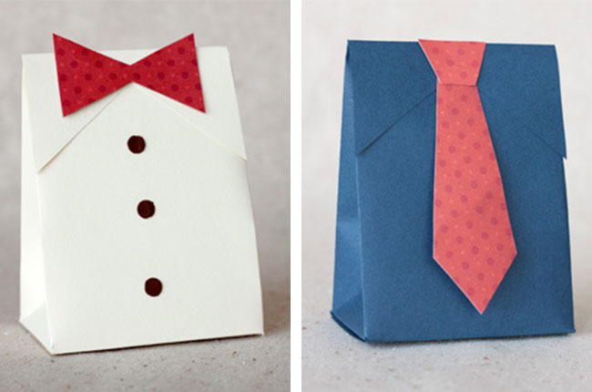 DIY shirt and tie gift boxes for Dad on Father's Day