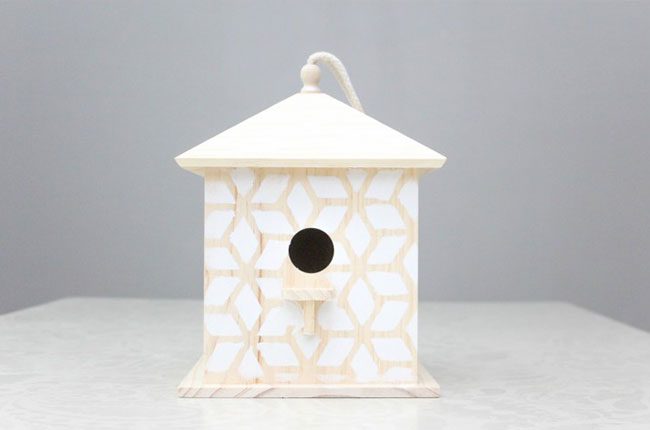 stenciled bird house personalized for fathers day