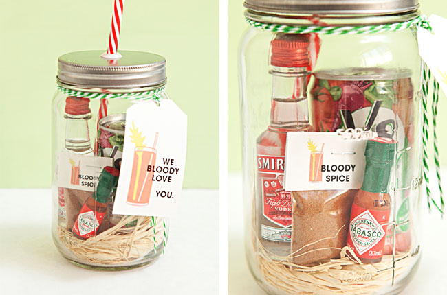 DIY mason jar bloody mary kit for Father's Day