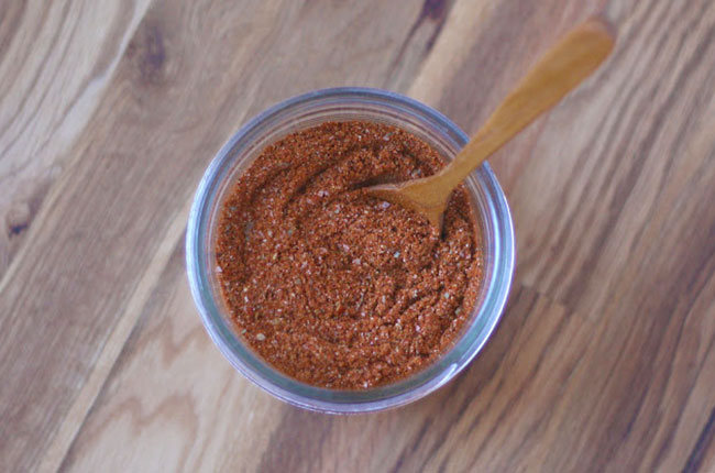 Cup of homemade taco seasoning gift for Father's Day