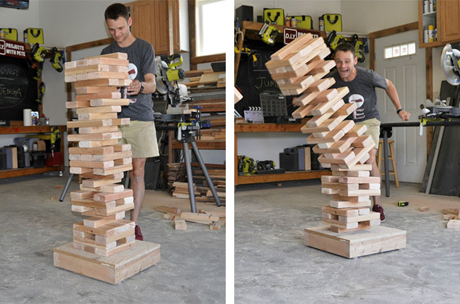 Giant tower game of Jenga Father's Day gift
