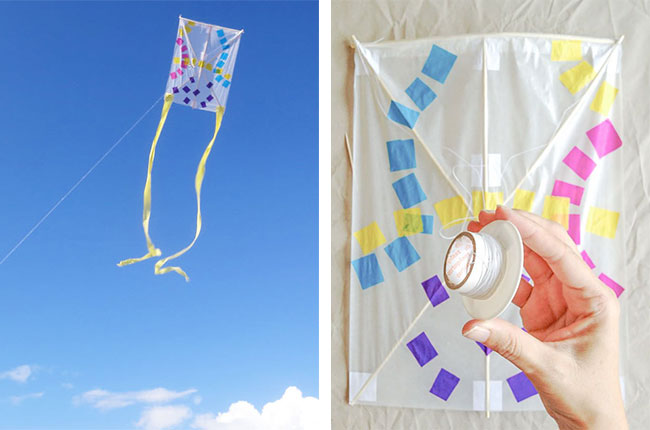 DIY colorful kite perfect for a Father's Day gift