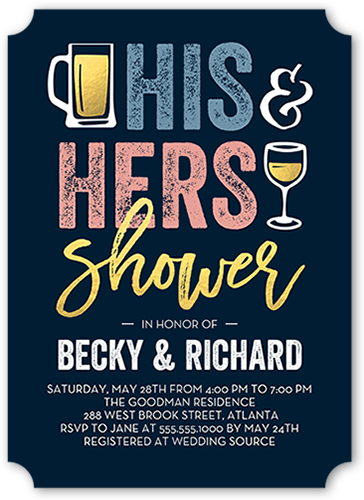 his and hers shower invitation