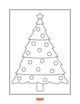 christmas tree coloring page 