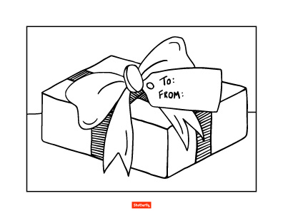 christmas present coloring page 