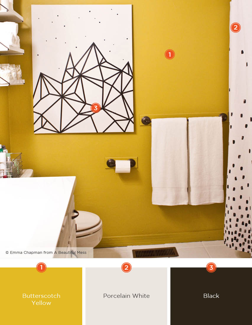 Bathrooms Bathroom Grey Gray Yellow Black My Graduated Grey