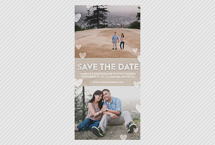 Save the date with birds eye view