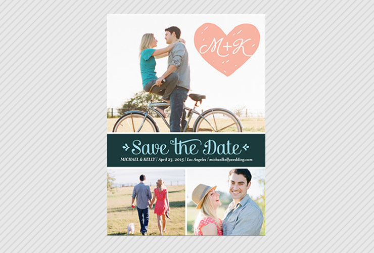 Couple on bike for save the date