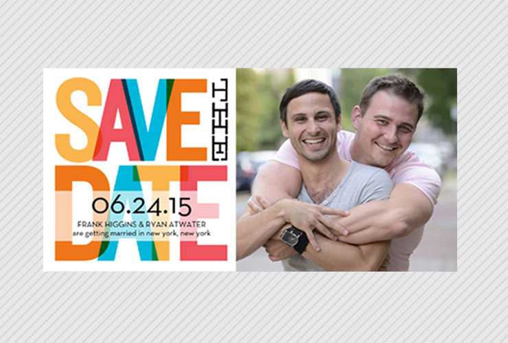 Gay couple on save the date