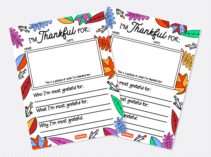 Write what you're thankful for sheets