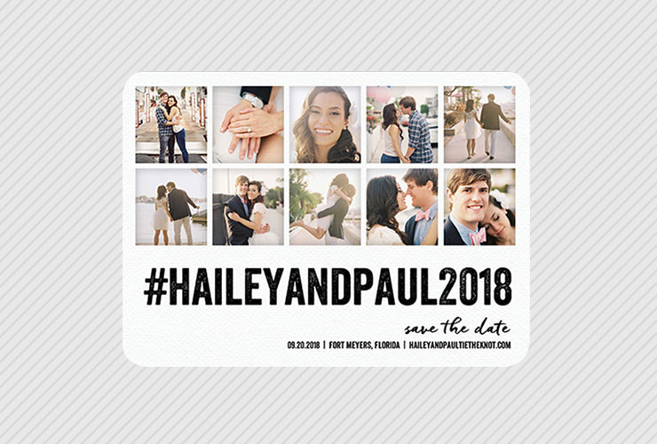 Couple making silly faces on save the date