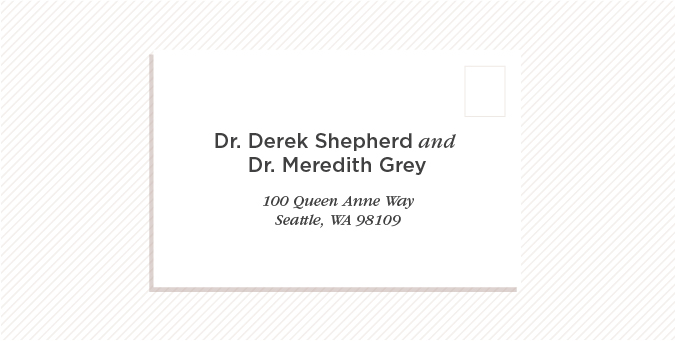wedding invitation married couple both doctors different last name