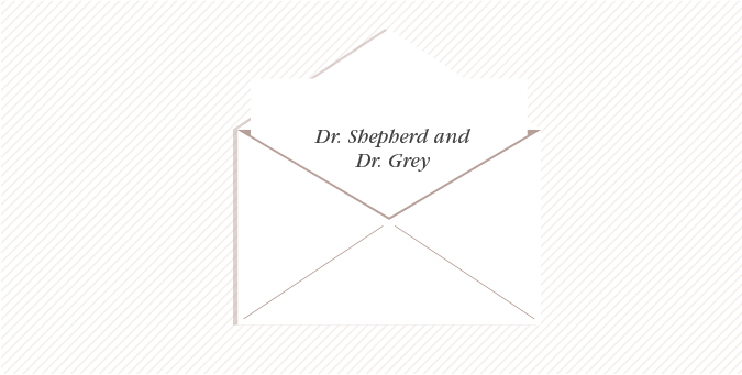 alternate wedding invitation married couple both doctors