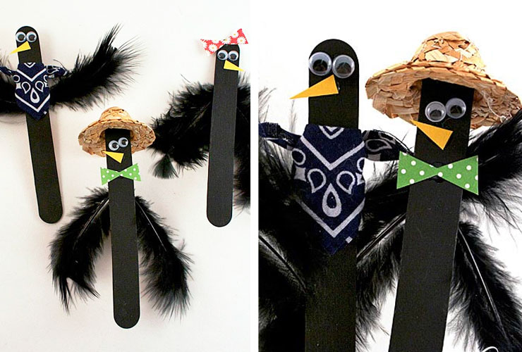 Popsicle Stick Crows