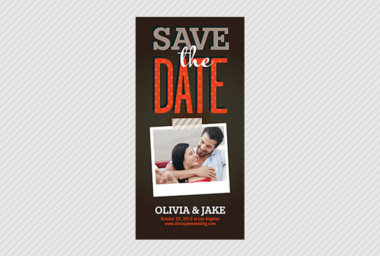 Couple on save the date card