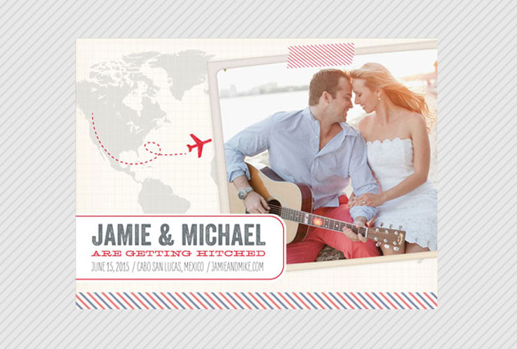 Travel themed save the date