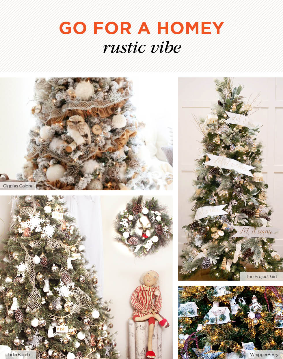 Rustic Christmas tree decoration ideas