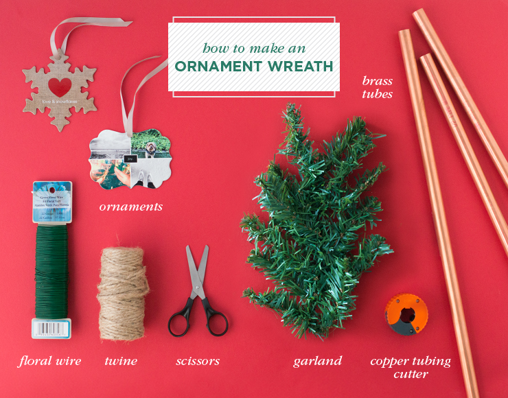 materials to make ornament wreath
