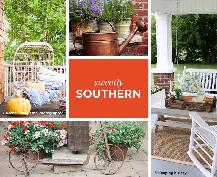 Southern inspired front porch decor