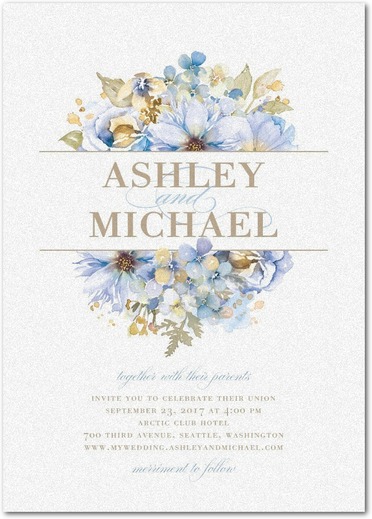 light blue floral wedding invitation