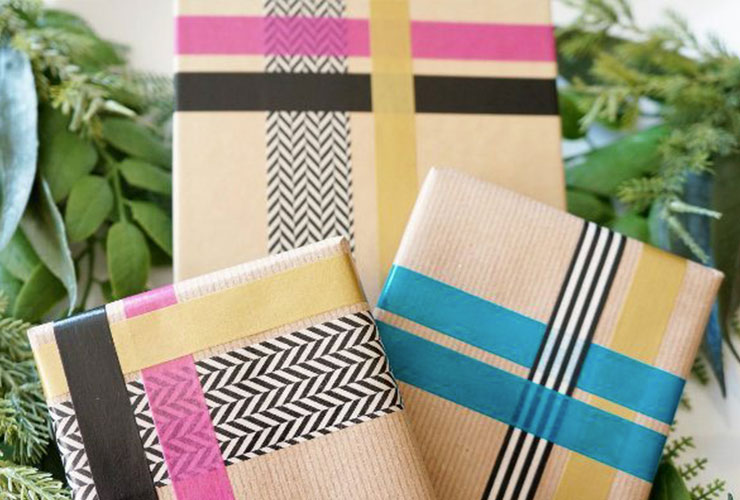 washi tape gift wrap idea