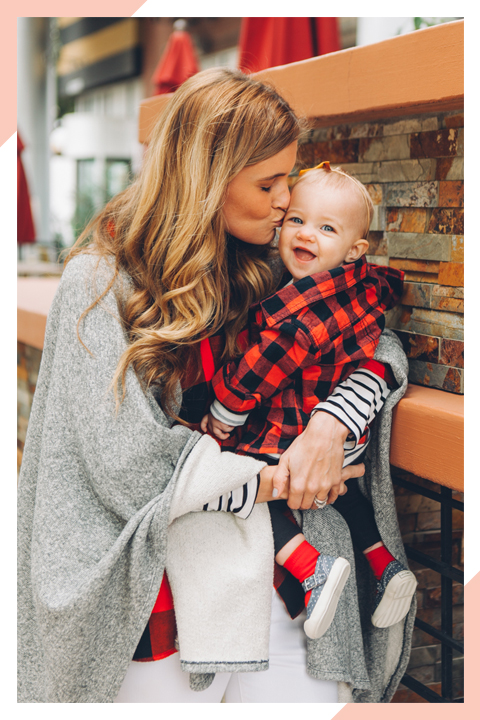 baby and mother outfits plaid 
