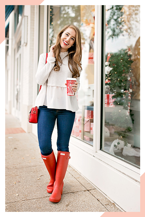 red and black christmas outfit