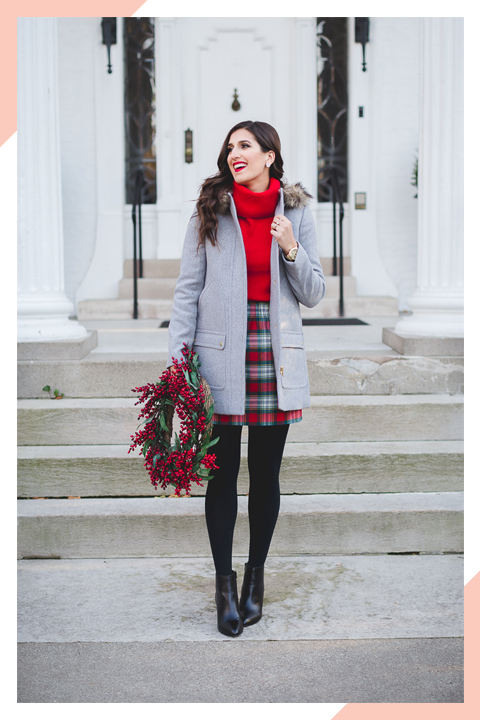 red and black christmas outfit