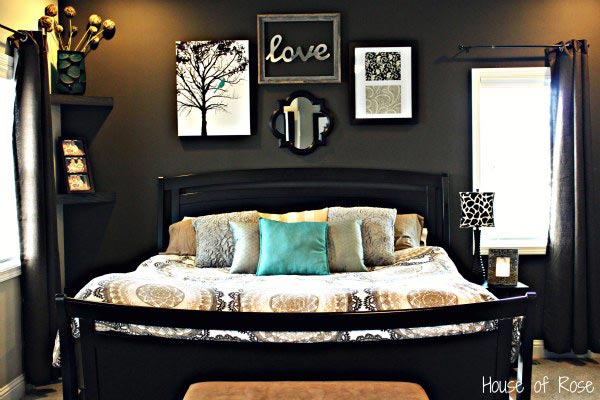 75 Stylish Black Bedroom Ideas And, Light Blue Bedroom Black Furniture Paint Colors
