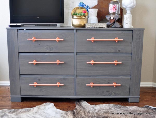 75 Gray Bedroom Ideas And Photos, Navy Blue And Grey Dresser With Gold Knobs